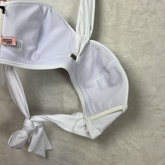 Unique Vintage White Marylin Monroe Pin-up Padded Halter Swim Bikini Top New - Picture 5 of 10